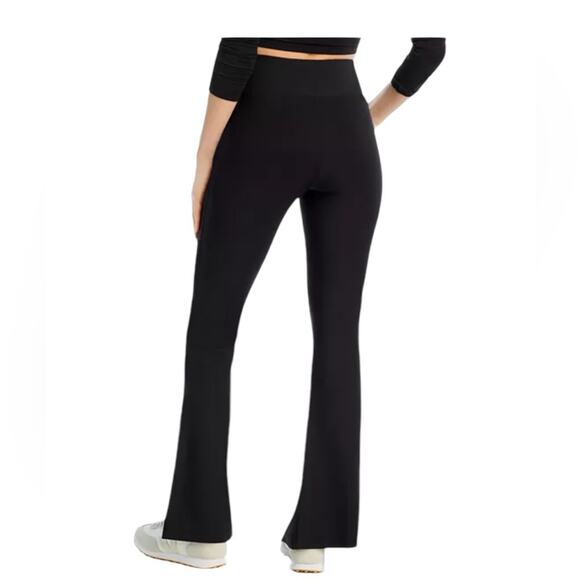 Aqua High Rise Split Hem Bootcut Medium Compression Leggings Black NEW Size L - Picture 2 of 4